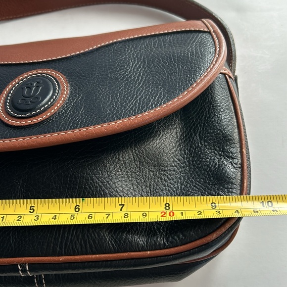 Lladro black and brown small adjustment strap crossbody leather bag purse - Picture 14 of 16